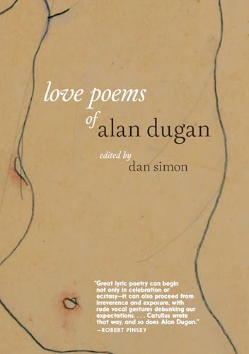 Book cover: "Love Poems" by Alan Dugan, with sketched figure outline.
