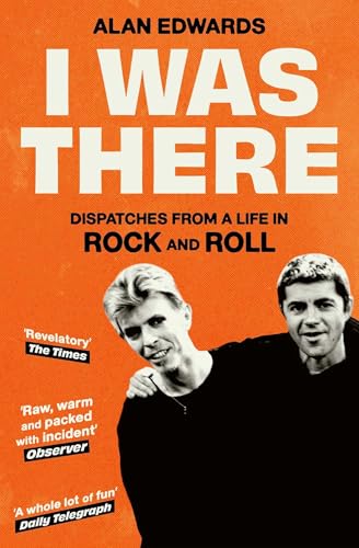 Book cover with orange background featuring David Bowie and Alan Edwards in black and white.