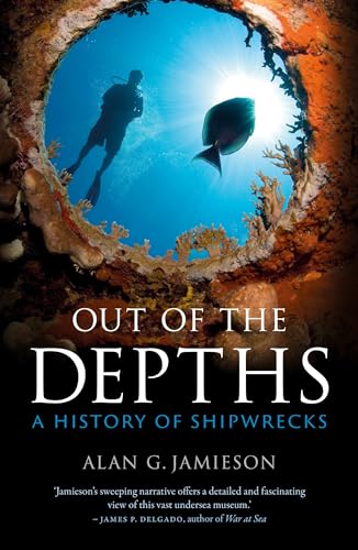 Book cover: diver exploring a coral-encrusted shipwreck underwater.