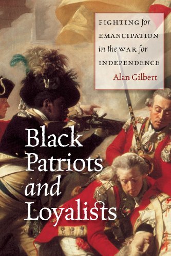 Book cover depicting soldiers, titled “Black Patriots and Loyalists.”