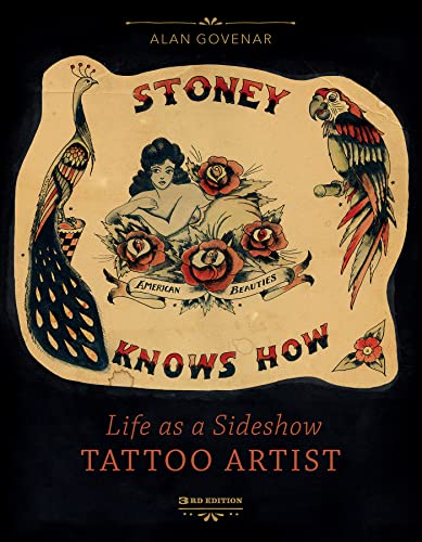 Book cover: "Stoney Knows How" with vintage tattoo-style illustrations.