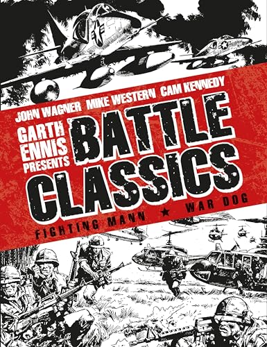 Comic book cover depicting warplanes, soldiers, and helicopters in black and white.