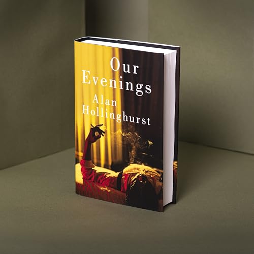 Book cover for "Our Evenings" by Alan Hollinghurst, with a reclining figure.