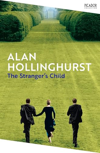 Book cover: garden path, three figures walking away, title “The Stranger’s Child”.