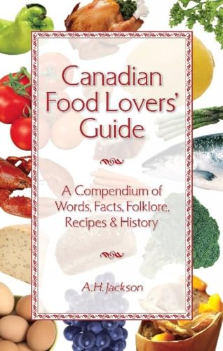 Book cover featuring Canadian foods: fish, fruit, vegetables, and baked goods.