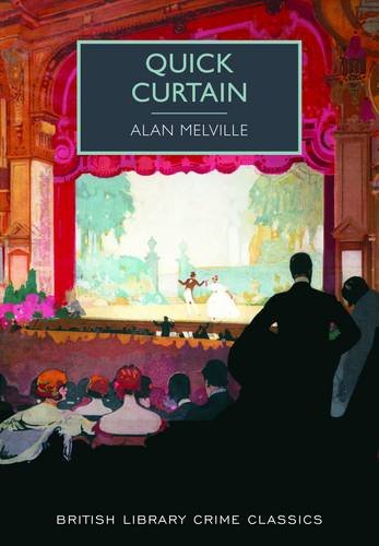 Book cover for “Quick Curtain” depicting a theatre stage and audience.