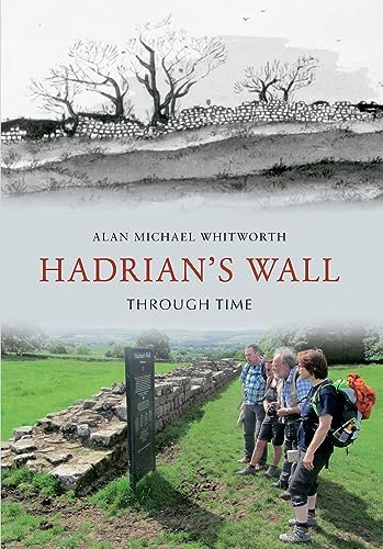 Book cover depicting Hadrian’s Wall, people viewing the historic stone structure.