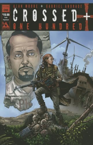 Comic book cover: a man, a girl with a rifle, and a ruined landscape.