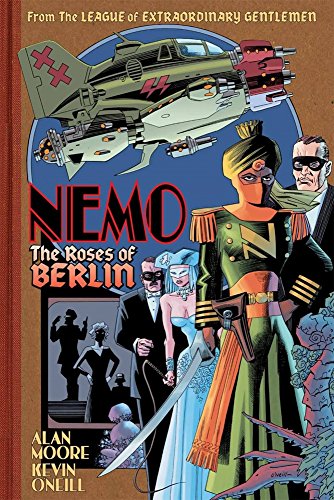 Comic book cover featuring Captain Nemo, a futuristic aircraft, and figures in formal attire.