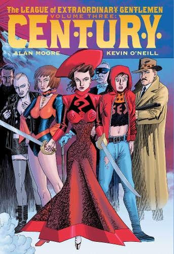 Comic book cover featuring a group of diverse characters standing against a blue background.