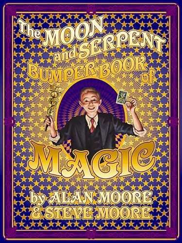 Book cover with a boy magician, ornate gold lettering, and starry background.
