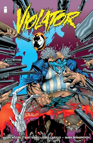 Comic book cover: Violator, a monstrous clown, surrounded by guns.