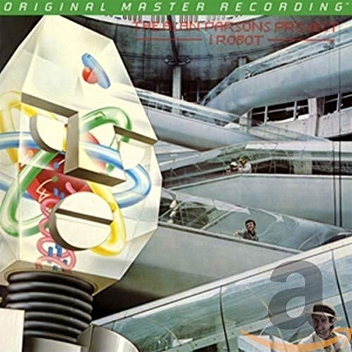 Album cover for “I Robot” by The Alan Parsons Project, featuring robotic imagery.