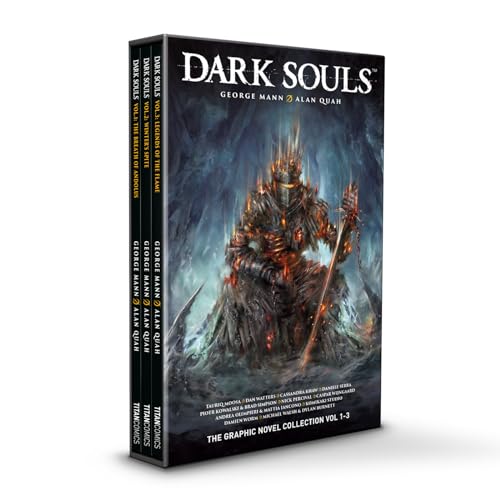 Dark Souls 1-3 boxed set of graphic novels, armored figure on cover.