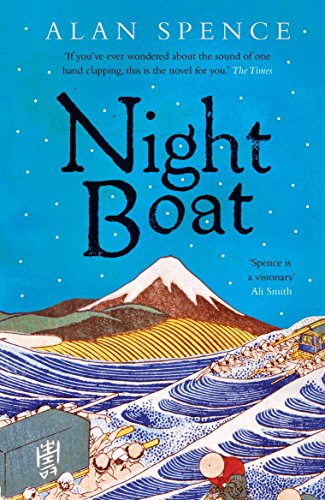 Book cover: “Night Boat” with illustrated waves, mountains, and figures.