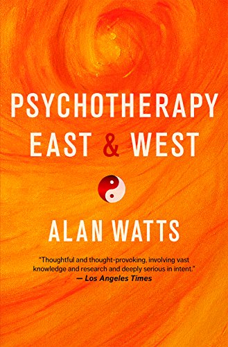 Book cover: "Psychotherapy East and West" by Alan Watts, with yin-yang symbol.