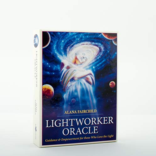 Oracle card deck box with a celestial image of a woman in blue.