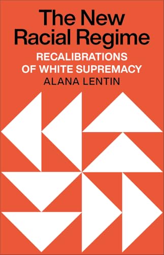 Book cover: "The New Racial Regime" with red and white geometric design.