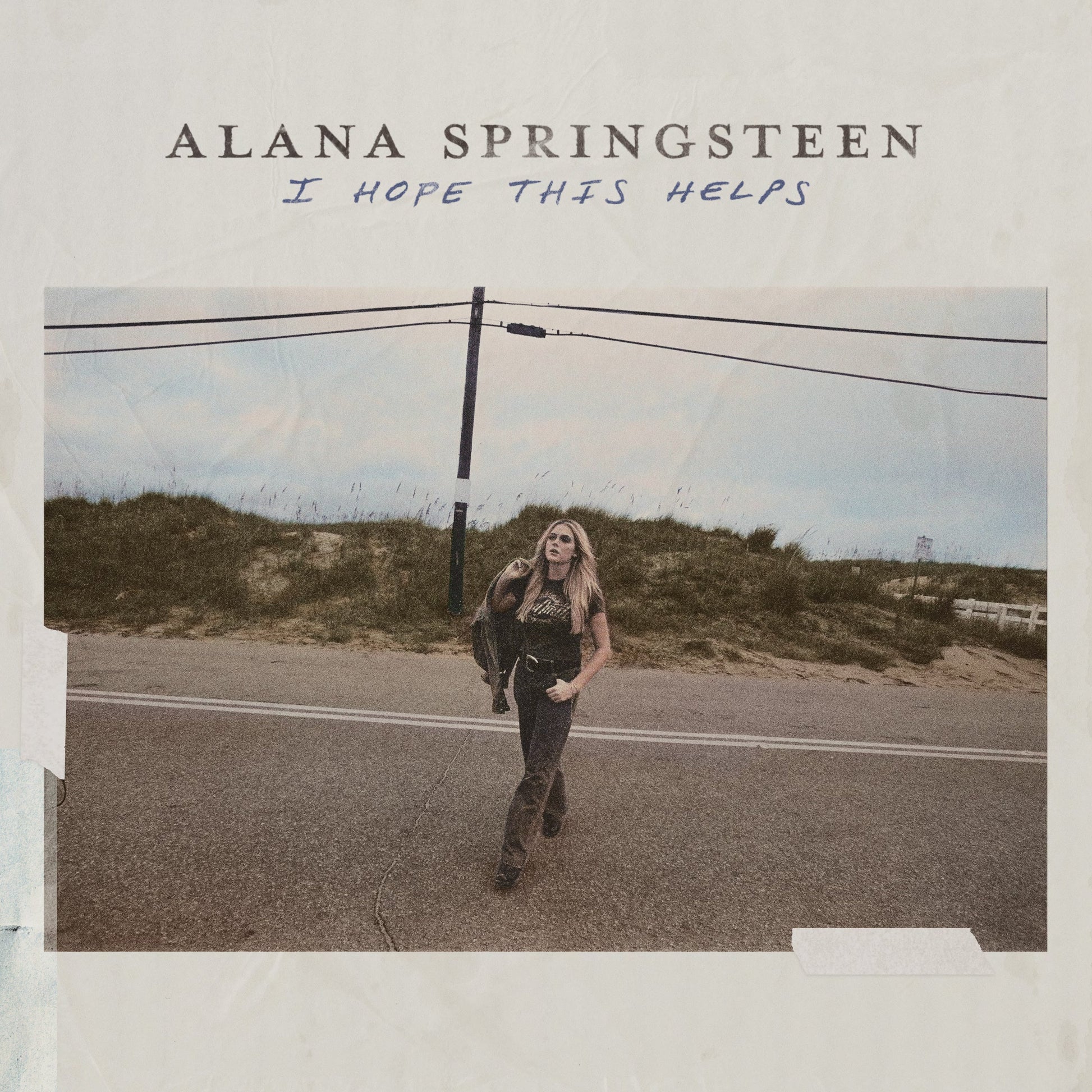Album cover for Alana Springsteen’s “I Hope This Helps” featuring a woman walking.