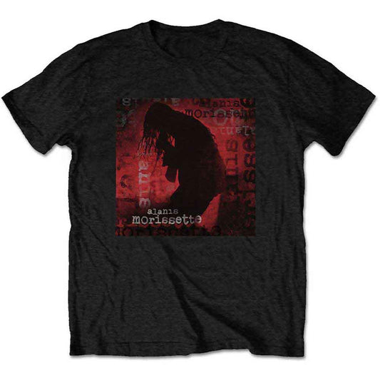 Black t-shirt with a silhouette of Alanis Morissette, size small.