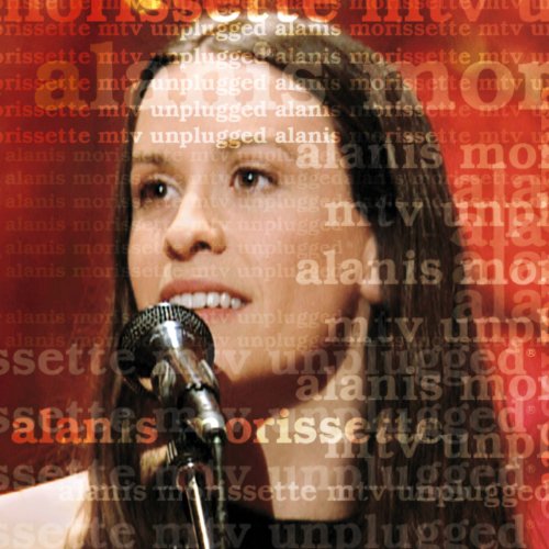 Alanis Morissette's "Unplugged" CD cover: portrait of singer with microphone.