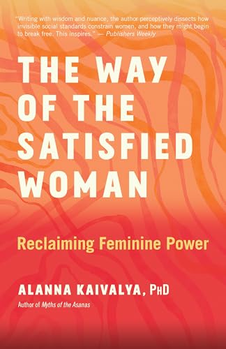 Book cover: "The Way of the Satisfied Woman" with orange and red waves.