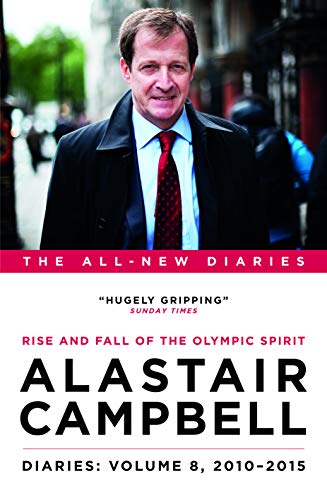 Book cover featuring Alastair Campbell, with red text and diary details.