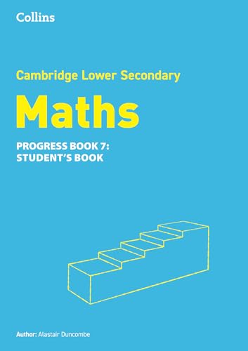Blue textbook cover with “Maths” title and ascending block steps.