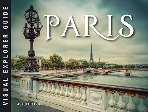 Book cover featuring a Parisian street lamp, the Seine river, and the Eiffel Tower.