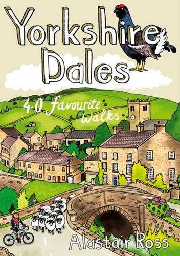 Book cover: “Yorkshire Dales – 40 Favourite Walks” with landscape illustration.