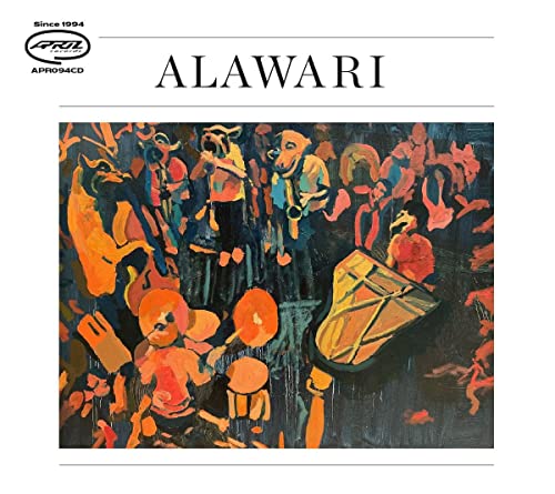 CD cover for Alawari, featuring abstract, colorful figures in paint.