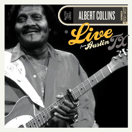 Albert Collins playing guitar on the album cover "Live From Austin, TX".
