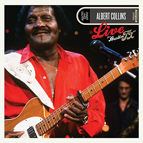 Vinyl album cover featuring Albert Collins playing guitar, wearing a red shirt.