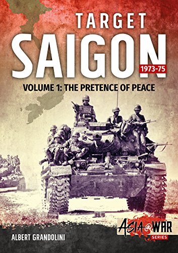 Book cover depicting soldiers on tanks, titled "Target Saigon 1973-75.