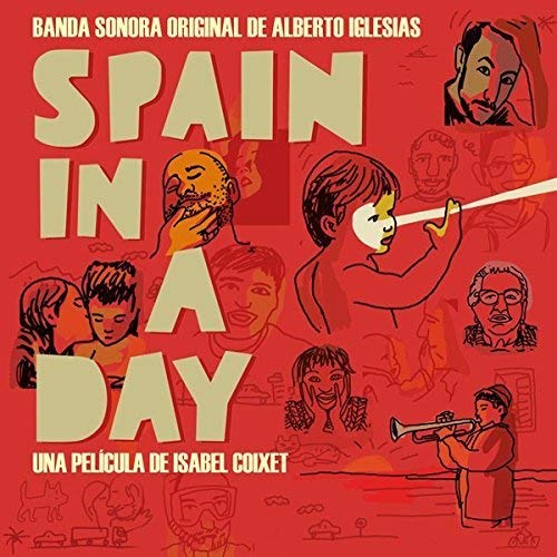 CD cover for "Spain In A Day" featuring illustrated faces on red.