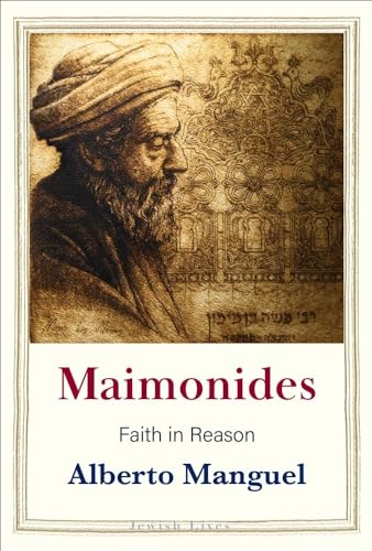 Book cover featuring a portrait of Maimonides with ornate background and title text below.