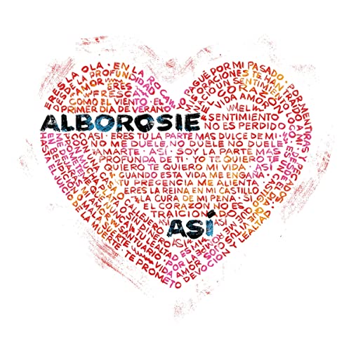 Vinyl record cover for Alborosie's "Asi" featuring a heart-shaped word collage.