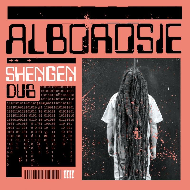 Album cover for Alborosie’s “Shenghen Dub” featuring a portrait and binary code.