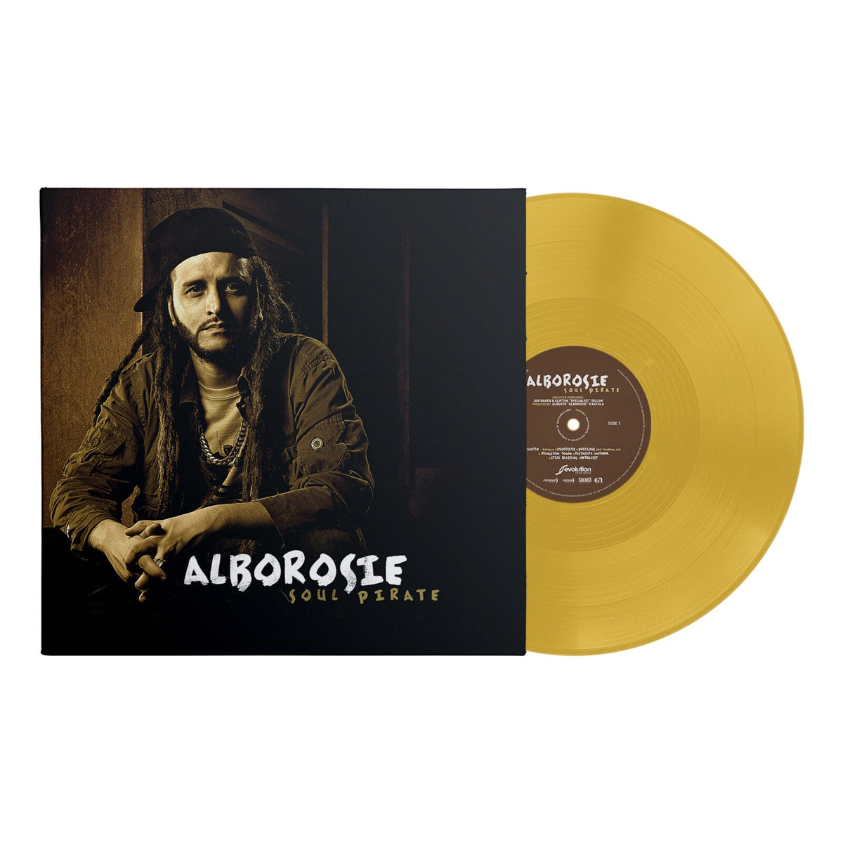 Vinyl record of Alborosie’s “Soul Pirate” with portrait album cover.