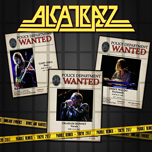 Alcatrazz "Parole Denied" CD cover featuring "wanted" poster imagery.