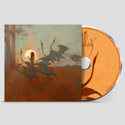 Alcest CD with cover art showing a figure playing a flute among cranes.