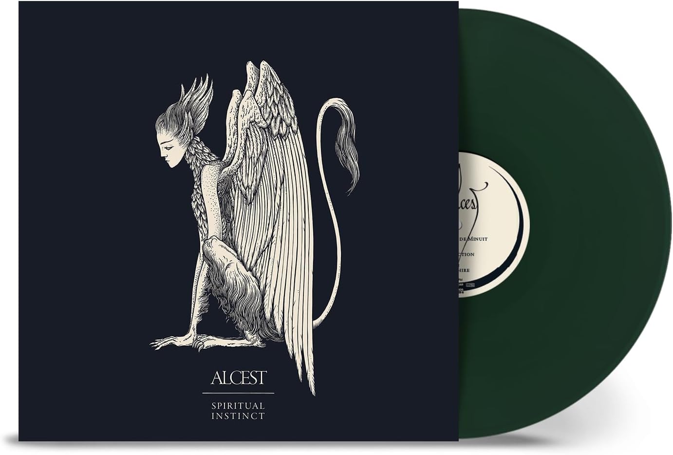 Alcest vinyl record featuring a winged, mythical creature illustration.