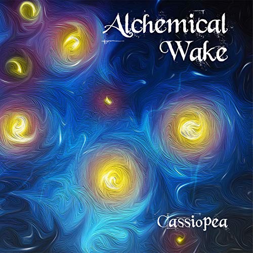 CD cover: swirling blue and gold abstract art, titled "Cassiopea".