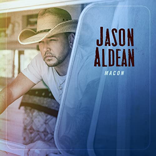 Jason Aldean “Macon” CD cover featuring a portrait of the artist.