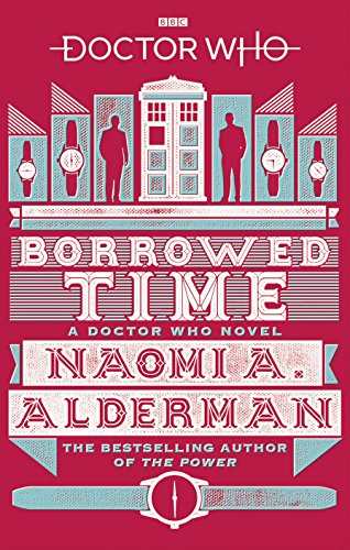 Doctor Who novel cover with a red background, timepieces, and a police box.