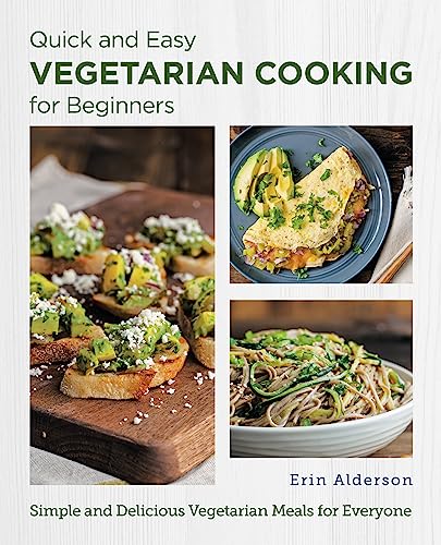 Cookbook cover featuring vegetarian meals like avocado toast and pasta.