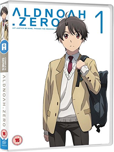 DVD cover for “Aldnoah.zero” featuring anime characters in school uniforms.
