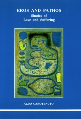 Book cover with abstract green and blue painting, title “Eros and Pathos.”