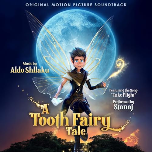 CD cover for "A Tooth Fairy Tale" featuring a boy with fairy wings.