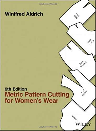 Book cover with olive background, text, and white clothing pattern pieces on the right.